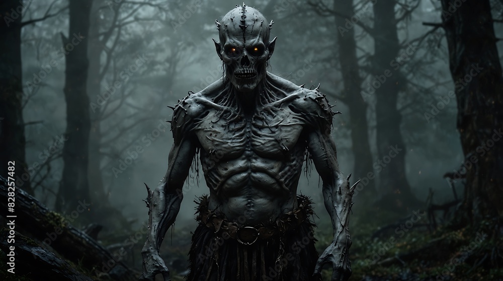 Dark halloween The devil lives in the forest. Spirits that live in the forest, mysterious things Dark halloween The devil lives in the forest. Spirits that live in the forest, mysterious things