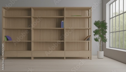 bookshelf with shelvesshelf, empty, bookshelf, wood, furniture, wooden, box, interior, design, 3d, home, storage, book, bookcase,  © KB Kalmati
