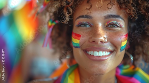 A person wearing a Pride cape and smiling at a festival