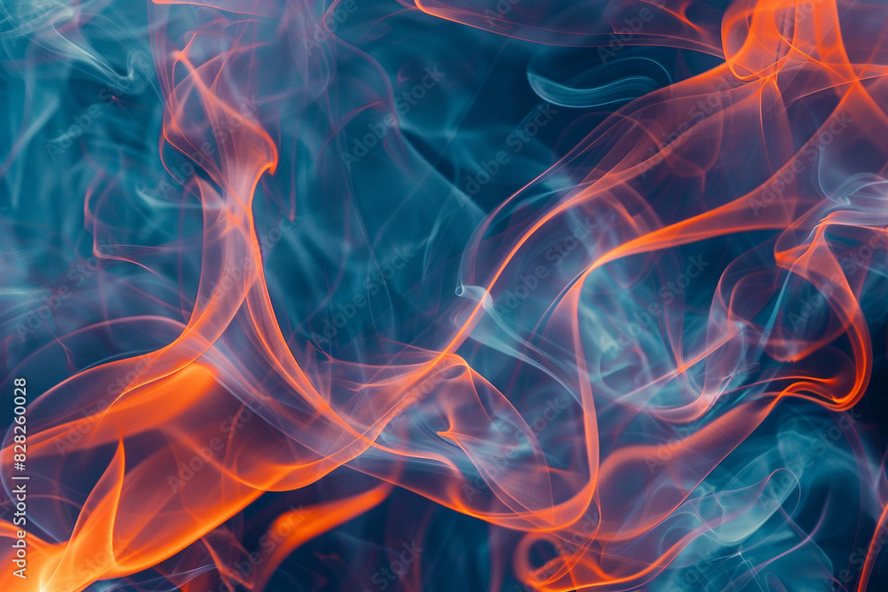 Fototapeta premium Sleek and dramatic event backdrop formed by matte black smoke with neon lime green highlights.