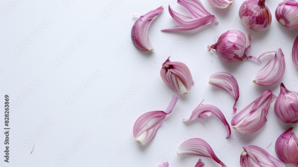 White background with Shallots White background with Shallots