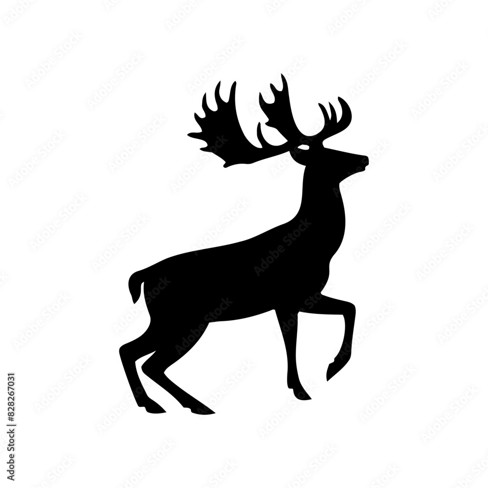 Vector silhouette of a deer in an elegant pose. simple design Vector silhouette of a deer in an elegant pose. simple design