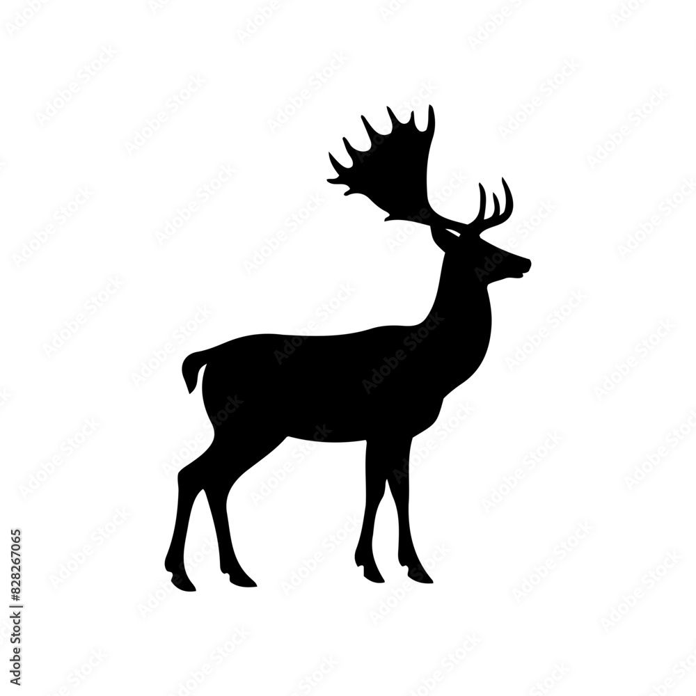 Vector silhouette of a deer in an elegant pose. simple design Vector silhouette of a deer in an elegant pose. simple design