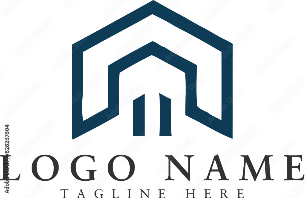 Fototapeta premium Housing real estate vector logo design template. AI generative.