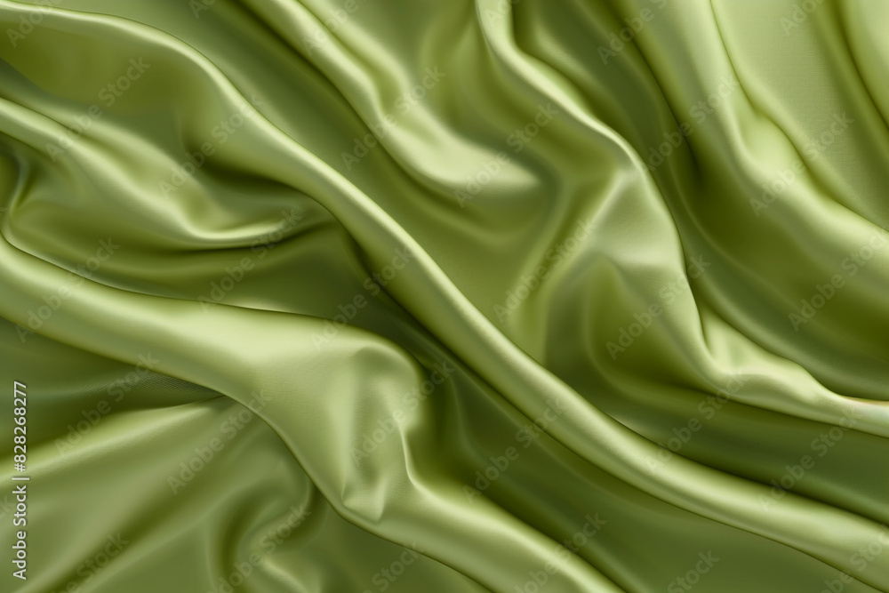 Fototapeta premium Silky olive green surface ideal for promoting organic and natural products.