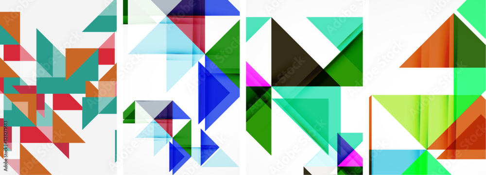 Set of abstract random triangle composition backgrounds. Vector illustration for for wallpaper, business card, cover, poster, banner, brochure, header, website Set of abstract random triangle composition backgrounds. Vector illustration for for wallpaper, business card, cover, poster, banner, brochure, header, website