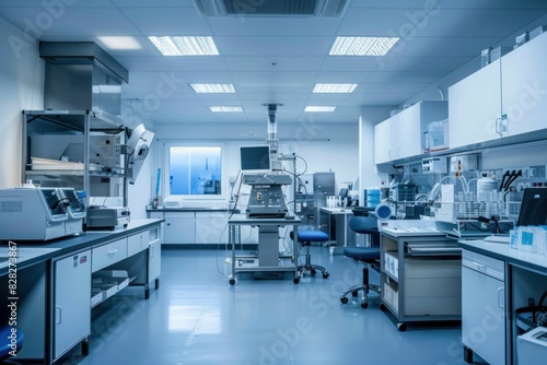 Modern Laboratory with StateoftheArt Equipment for Scientific Research and Medical Testing photo
