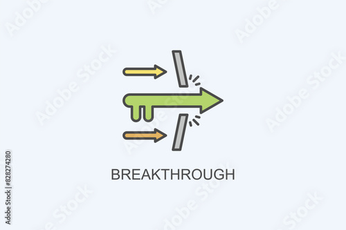 Breakthrough Vector Icon Or Logo Illustration