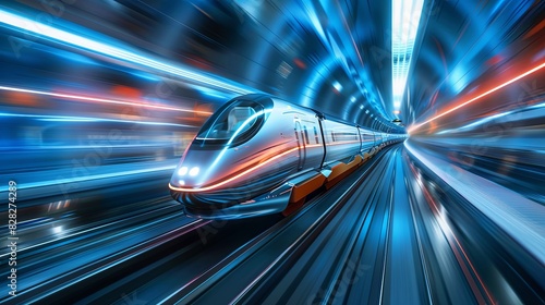 Hyperloop Train: Magnetic Levitation Transport in a Vacuum Hyperloop train revolutionizing future transport with high-speed rail travel.