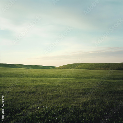 there is a lone horse standing in a large open field