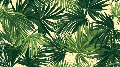 a tropical palm leaf seamless pattern capturing the essence of a lush jungle