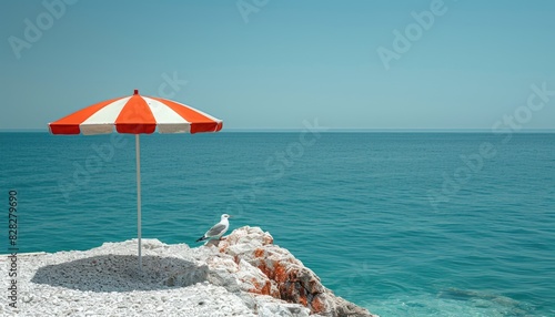 Umbrella on the Shore A Peaceful Beach Getaway