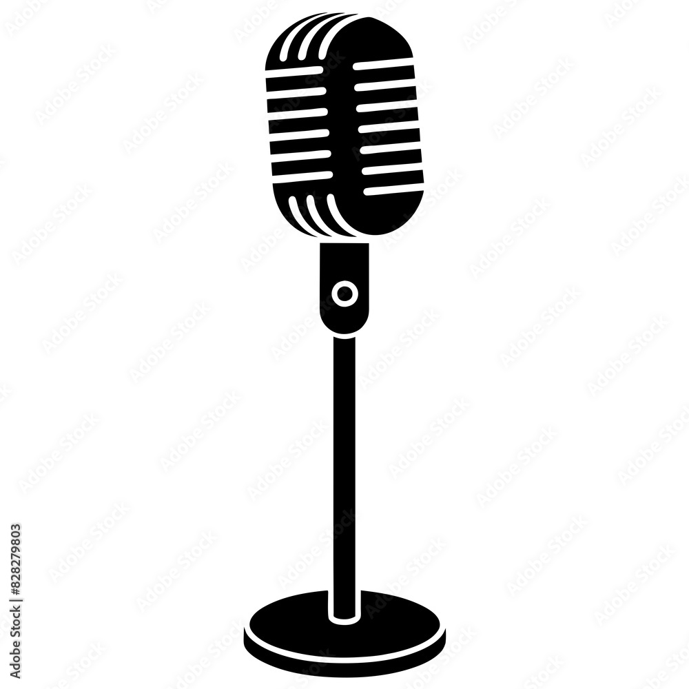 Fototapeta premium microphone vector silhouette illustration 