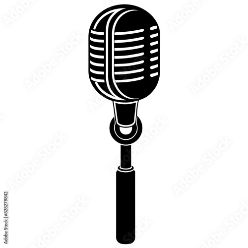 microphone vector silhouette illustration 