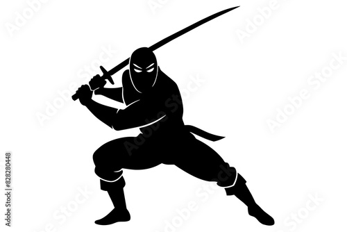 ninja warrior vector silhouette illustration