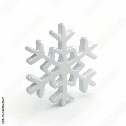 snowflake icon in 3D style on a white background