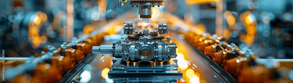 robotic arm assembles a complex car engine with incredible precision on a modern assembly line robotic arm assembles a complex car engine with incredible precision on a modern assembly line