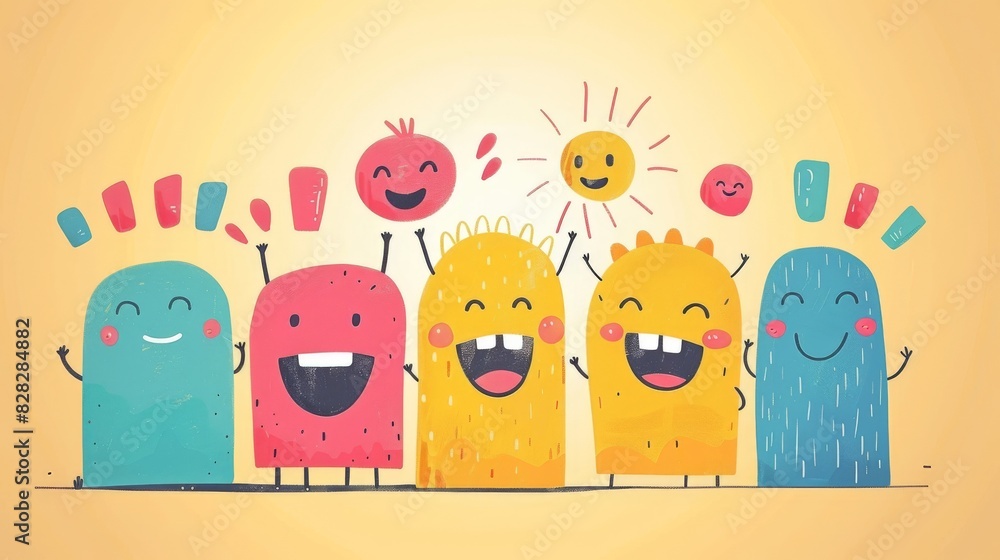 Create animated happiness with cheerful hand-drawn art that showcases ...