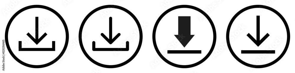 Download icon vector. Download icon vector illustration on white background. Set of download icons for web or mobile app Download icon vector. Download icon vector illustration on white background. Set of download icons for web or mobile app