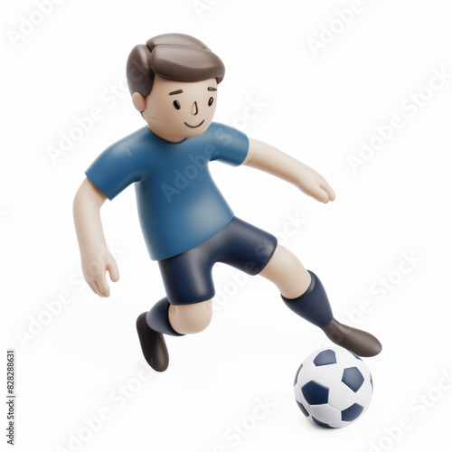 football player icon in 3D style on a white background © Olya Fedorova