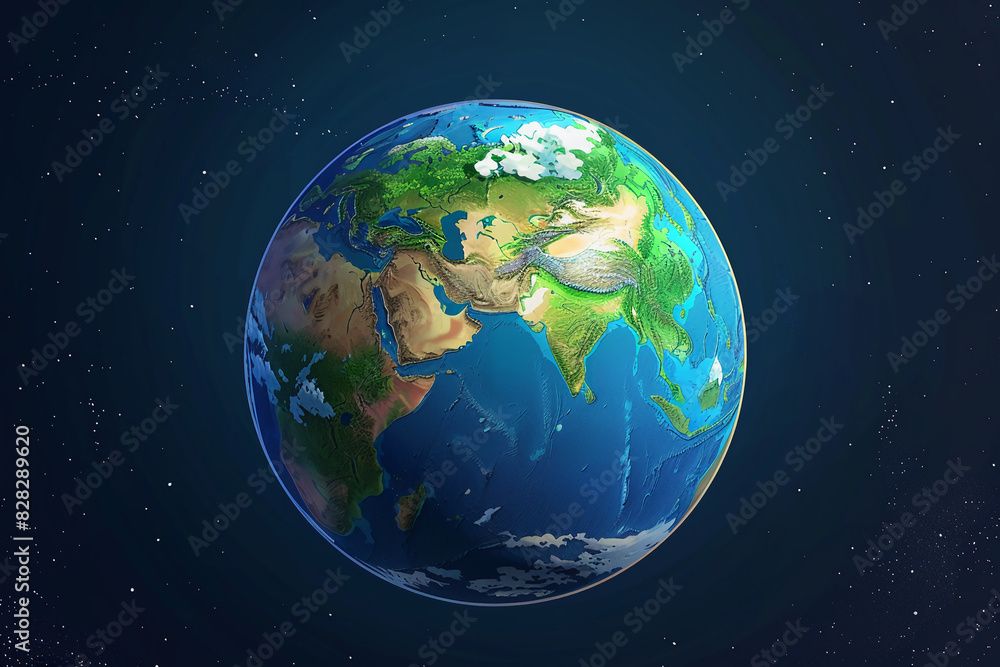 A Cartoon-Style Earth Illustration A Cartoon-Style Earth Illustration
