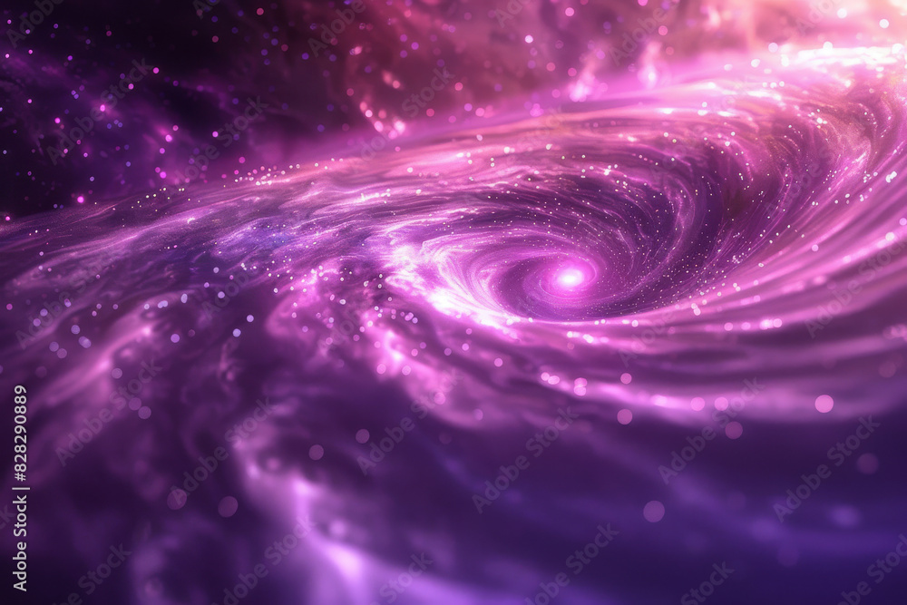 A purple galaxy with a spiral shape A purple galaxy with a spiral shape