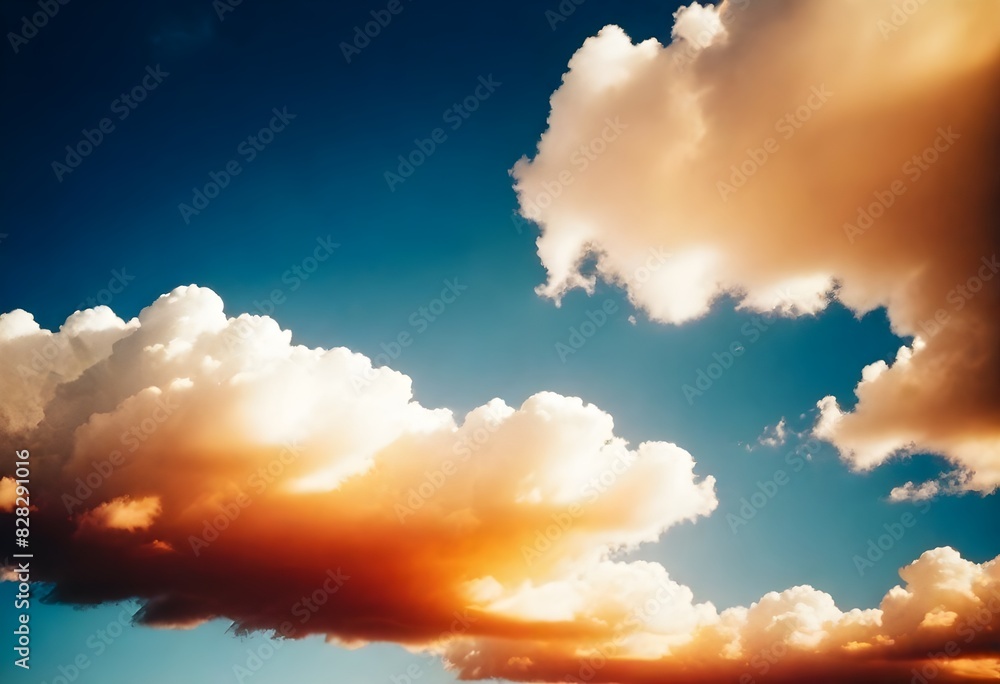 Blue sky, white clouds, colorful clouds Blue sky, white clouds, colorful clouds