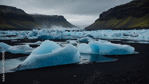 Iceland travel blue lagoon glacier black sand.