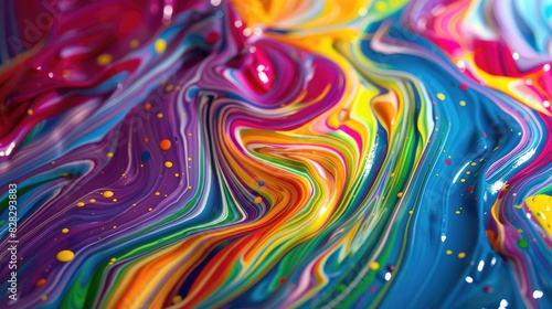 Colorful swirling paint in motion, perfect for artistic projects