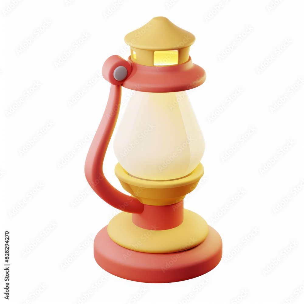 kerosene lamp icon in 3D style on a white background kerosene lamp icon in 3D style on a white background