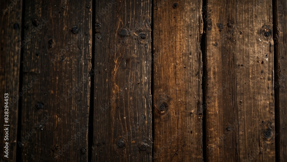 Naklejka premium Background of weathered wooden plank texture.