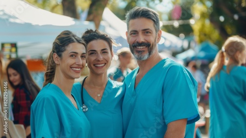 The smiling medical team