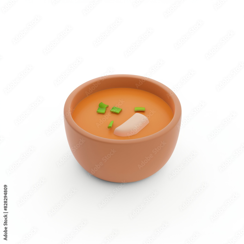 soup icon in 3D style on a white background soup icon in 3D style on a white background