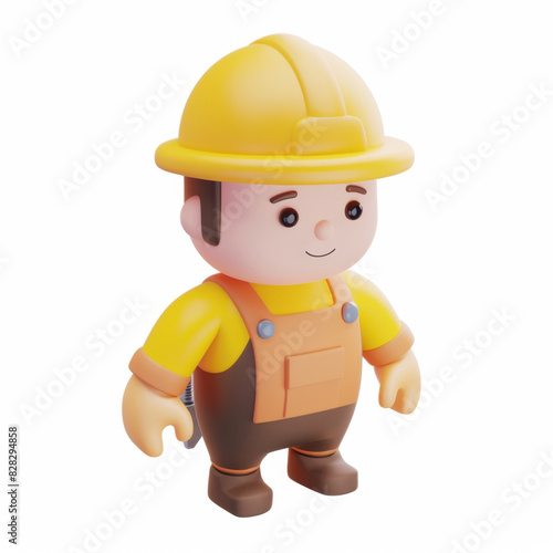worker in uniform icon in 3D style on a white background © Olya Fedorova