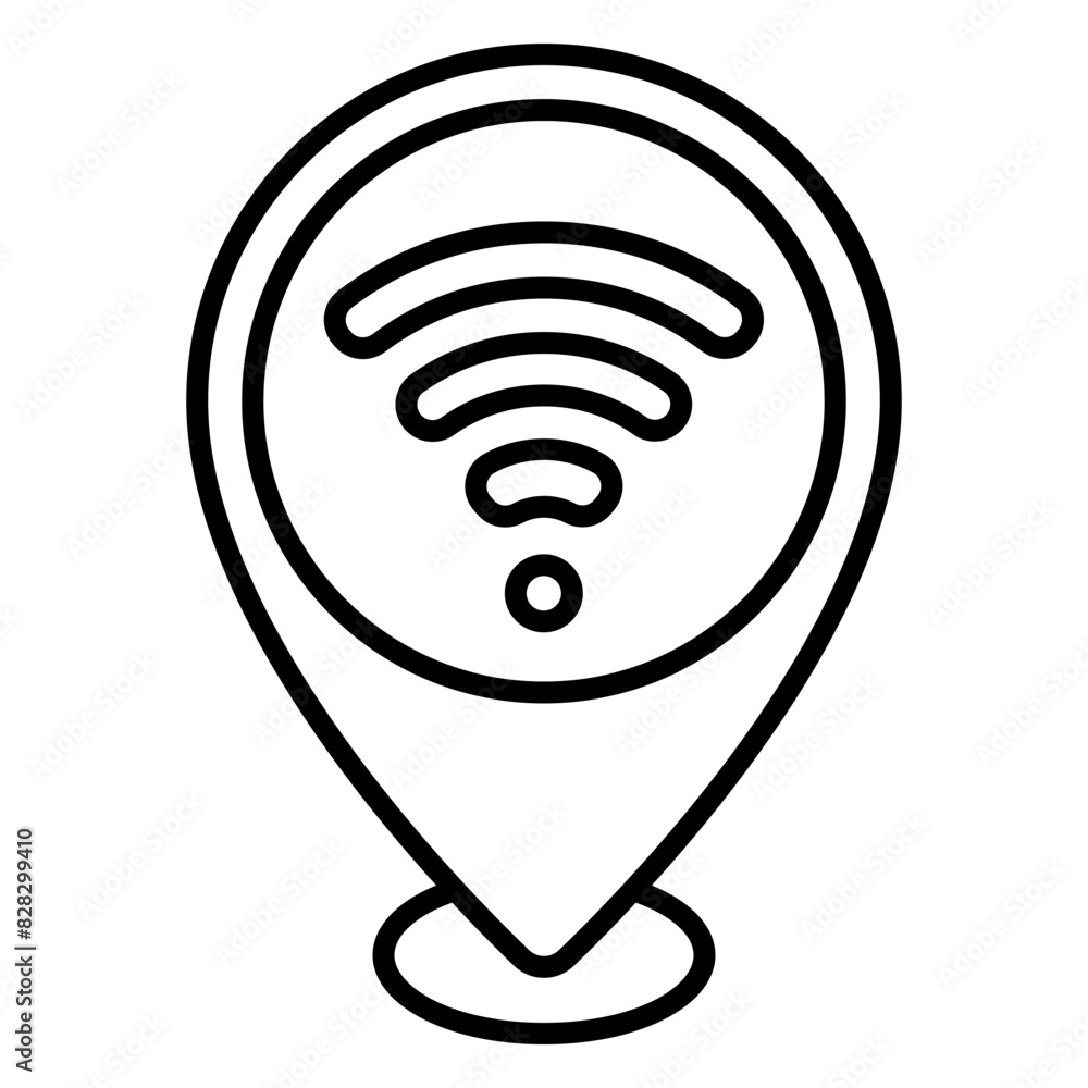 Illustration of WiFi Area Location design Line Icon Illustration of WiFi Area Location design Line Icon