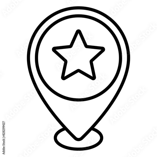 Illustration of Favorite Location design Line Icon