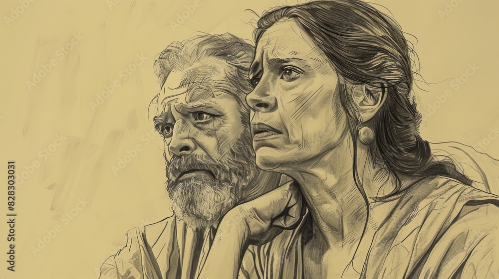 Pilate’s Wife Dream, Warning About Jesus, Troubled, Biblical Illustration, Beige Background, Copyspace Pilate’s Wife Dream, Warning About Jesus, Troubled, Biblical Illustration, Beige Background, Copyspace