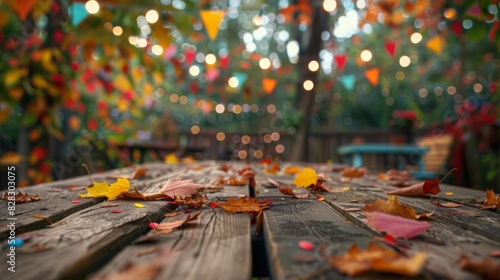 The Autumn Leaves on Table photo