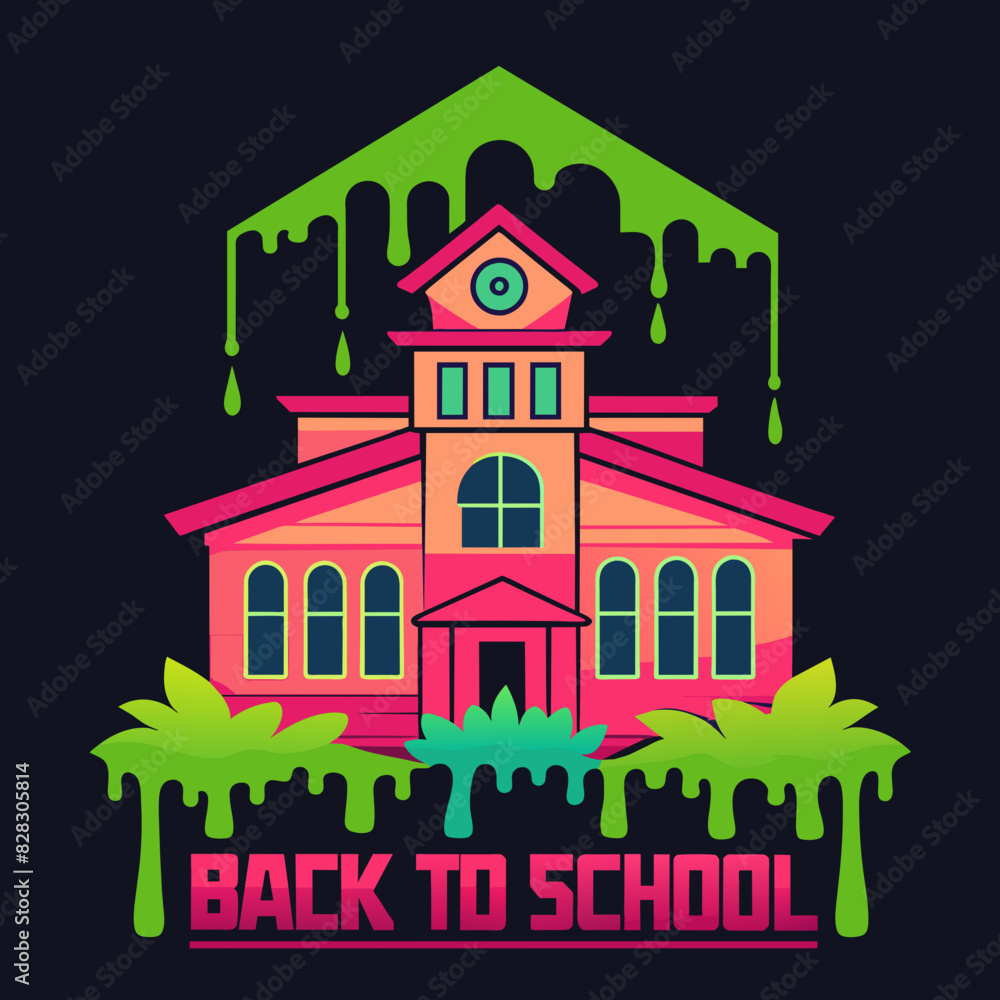 illustration of a background Back to School T-Shirt Design