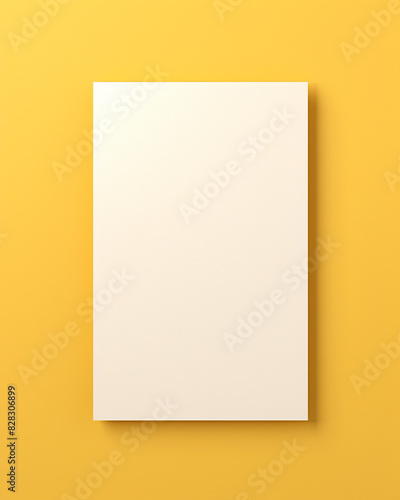 Blank white paper on a vibrant yellow background, perfect for design, marketing, or educational materials.