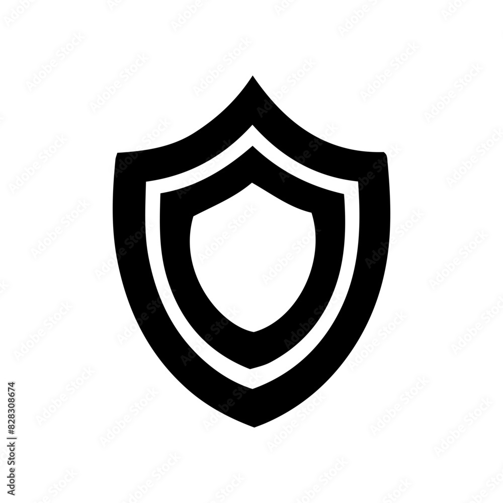 Shield silhouette vector protection concept simple design Shield silhouette vector protection concept simple design