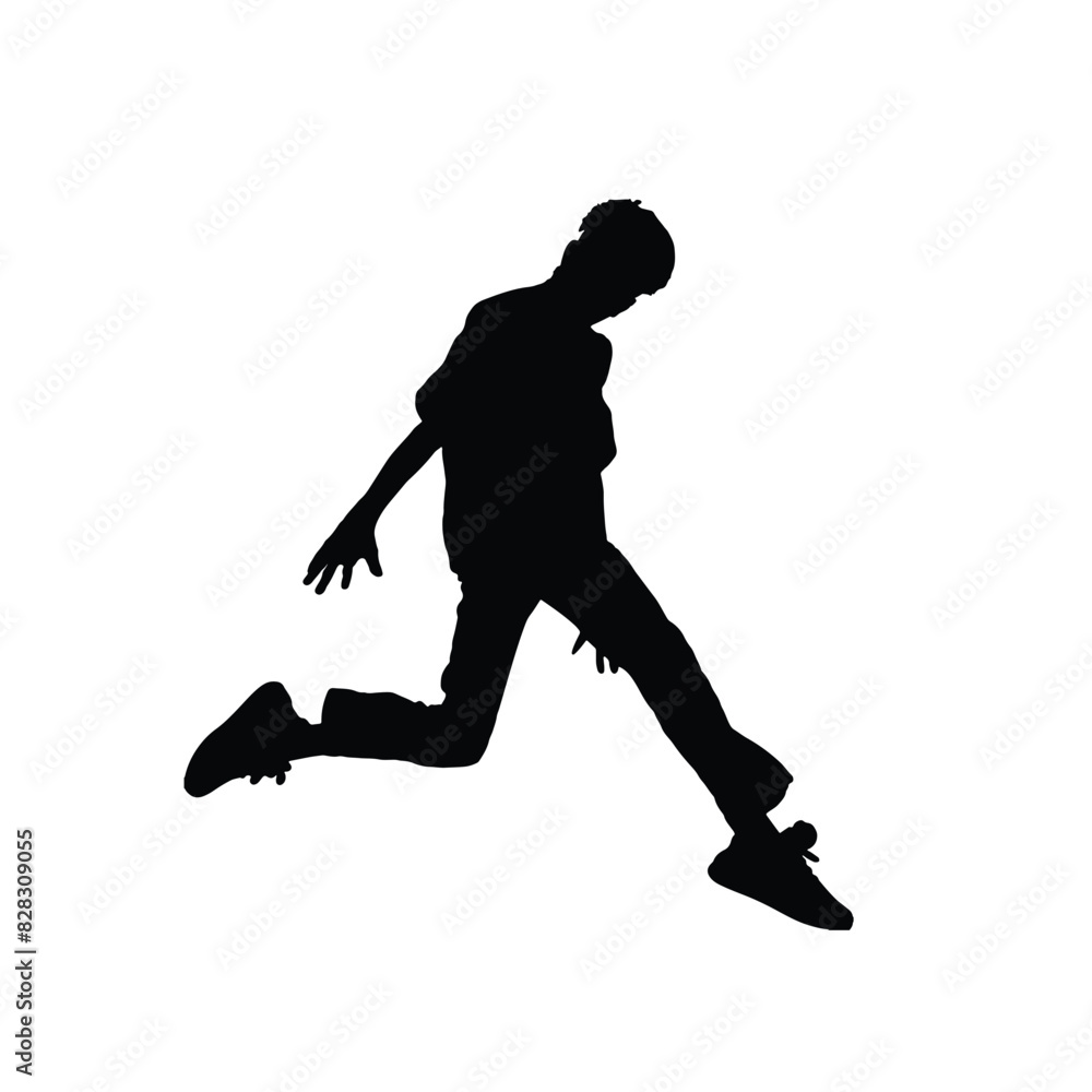 Teenager jumping with joy, vector.
Silhouette of a person jumping with happiness. Teen vector jumping. Logo icon of a kid jumping. Teenager jumping with joy, vector.
Silhouette of a person jumping with happiness. Teen vector jumping. Logo icon of a kid jumping.