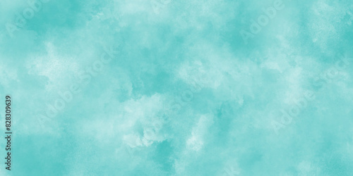 Abstract Blue watercolor painted cloudy sky background, clear blue sky background summer season clouds texture, The summer is colorful clearing day Good weather with natural clouds.	