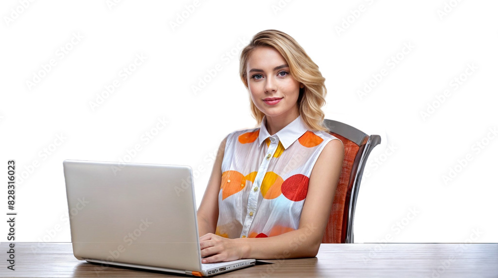 young blond woman wear sleeveless blouse working with laptop,education concept,wifi,internet, young blond woman wear sleeveless blouse working with laptop,education concept,wifi,internet,