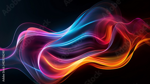 abstract colorful waves on a black background