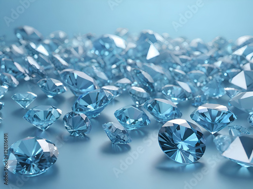 Small pastel blue diamonds  for a luxury background .