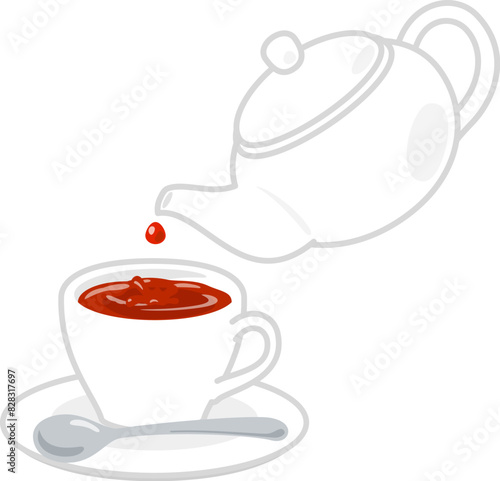 ティーポットから注がれる紅茶の滴