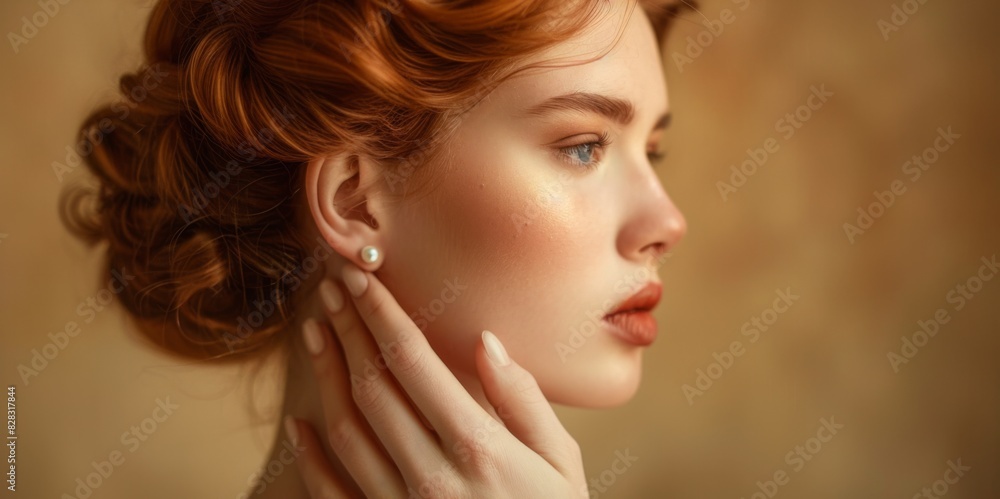 The elegant redhead woman The elegant redhead woman