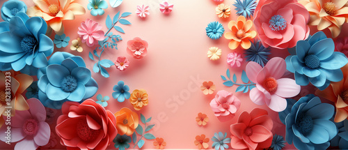 Abstract background with pink and floral bubbles  perfect for spring or Valentine s Day designs