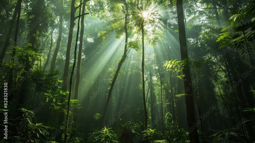 Fototapeta premium Deforestation prevention is vital for maintaining biodiversity and combating climate change, as forests play a crucial role in absorbing carbon dioxide